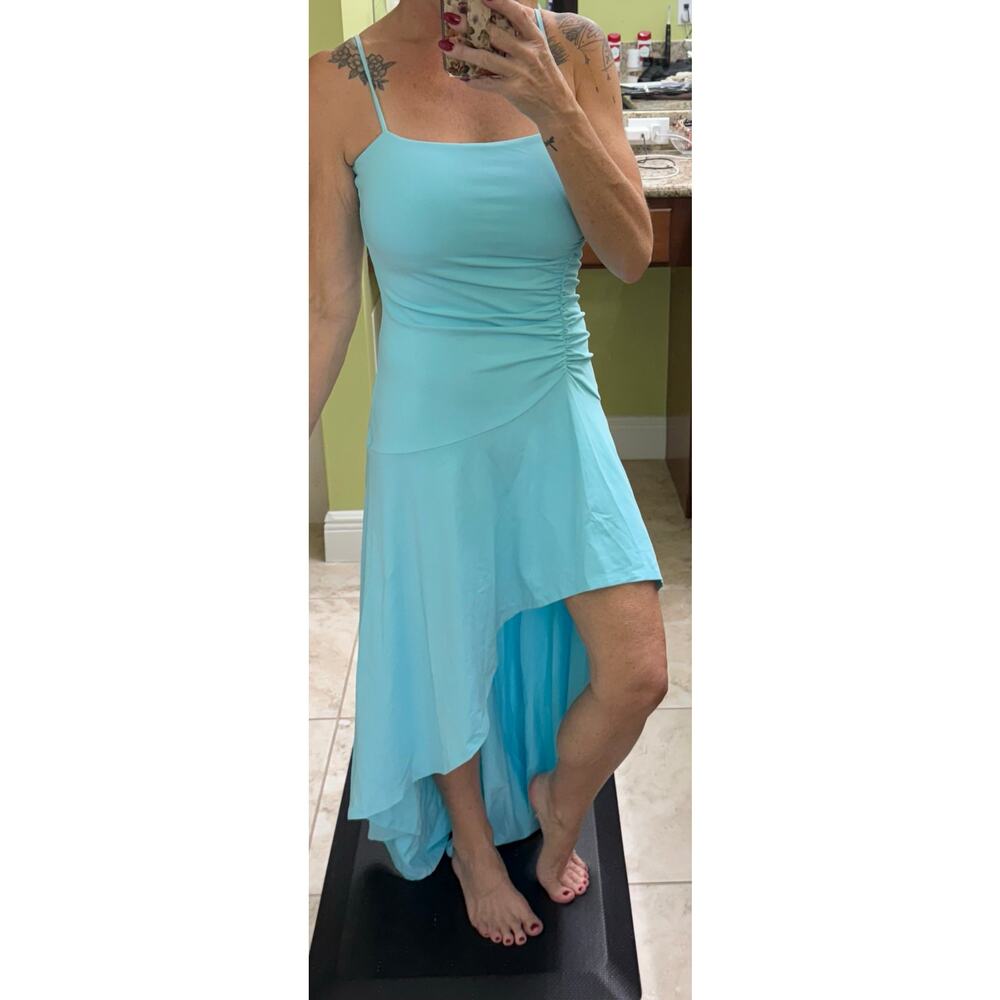 Susana Monaco Aqua blue Hi Lo Maxi swing NWT $228 retail fresh water small